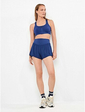 Pantalón corto deportivo microperforado con short interior
