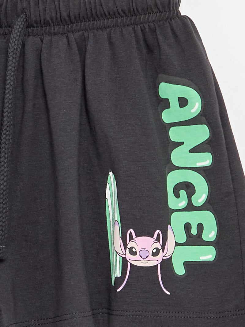 Pantalón corto 'Disney' de punto de algodón Negro - Kiabi