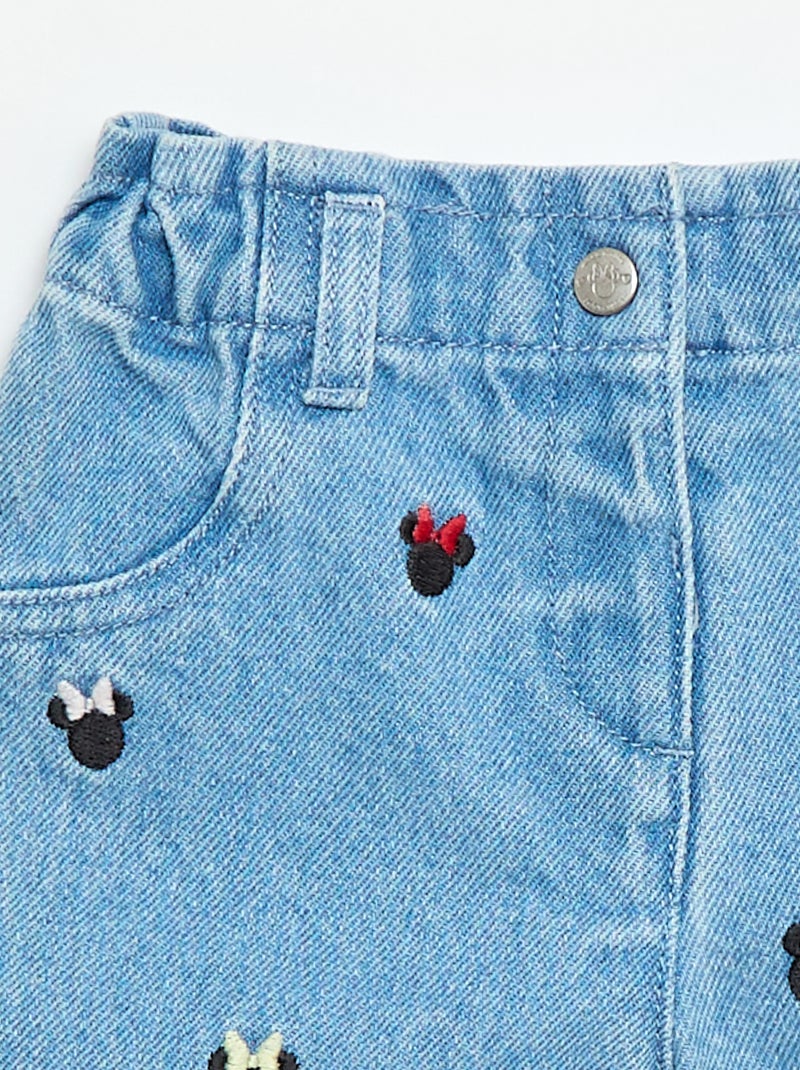 Pantalón corto \'Disney\' de vaquero bordado Azul - Kiabi