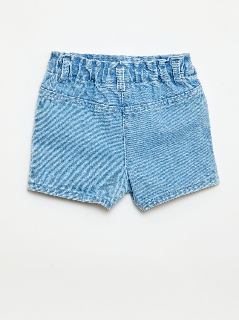 Pantalón corto \'Disney\' de vaquero bordado Azul - Kiabi