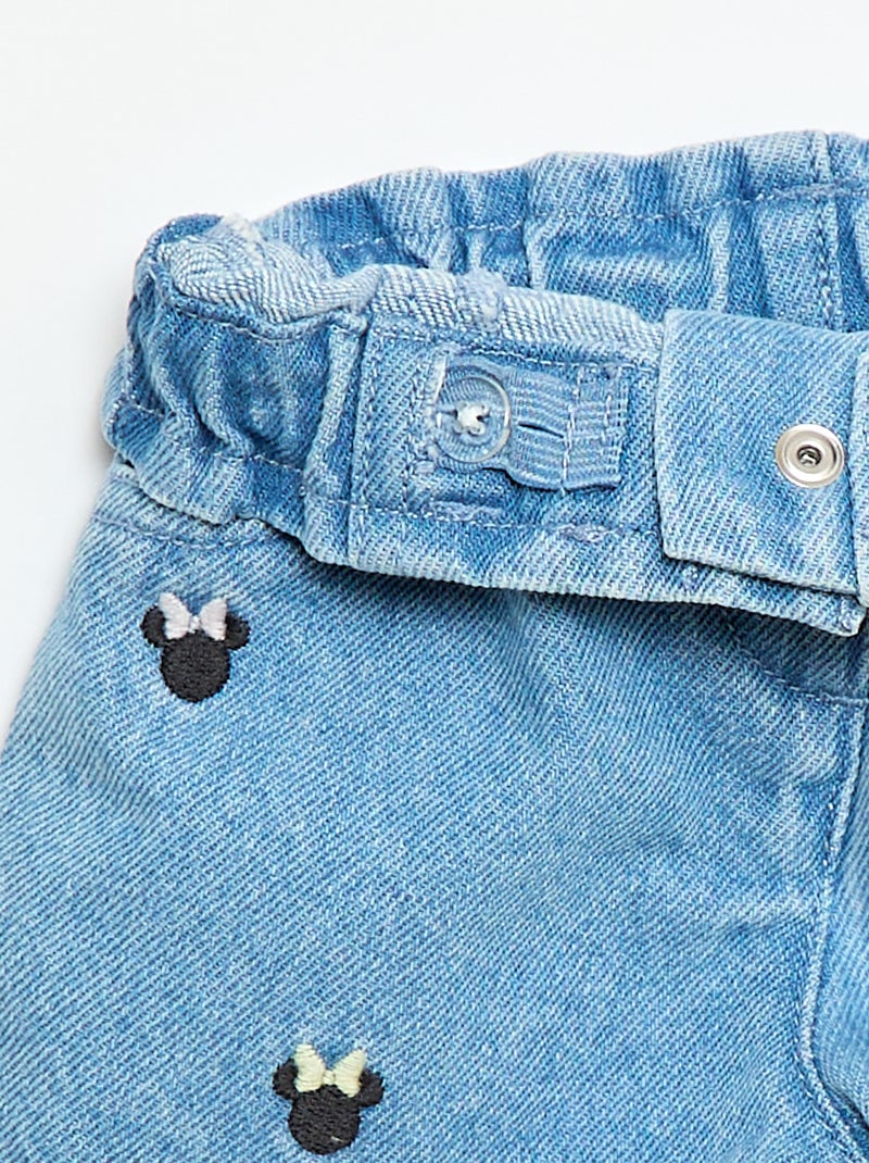 Pantalón corto \'Disney\' de vaquero bordado Azul - Kiabi