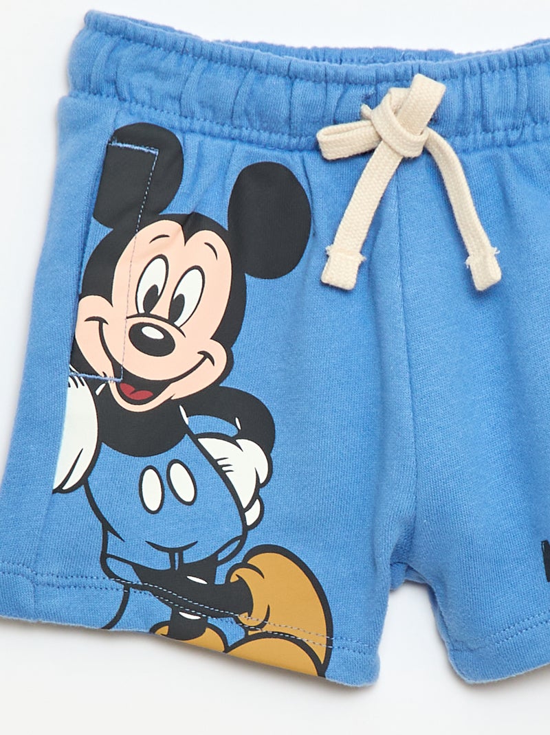 Pantalón corto 'Disney' en felpa perchada Azul - Kiabi