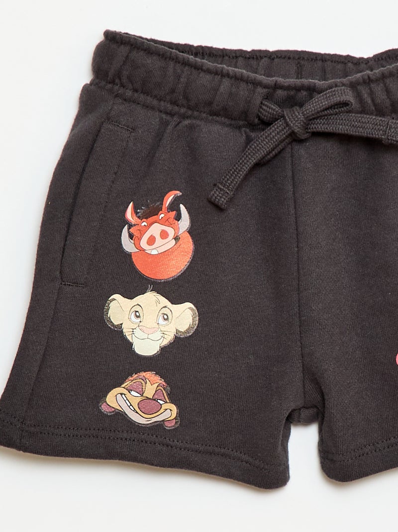 Pantalón corto 'Disney' en felpa perchada Negro - Kiabi