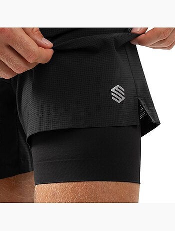 Pantalón corto doble capa running hombre fitness hombre admix