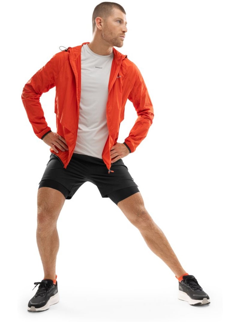 Pantalón corto doble capa running hombre fitness hombre admix Negro - Kiabi