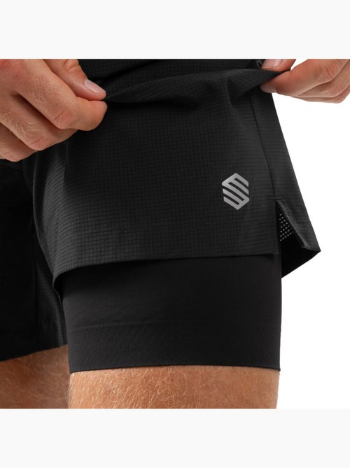 Pantalón corto doble capa running hombre fitness hombre admix - Kiabi