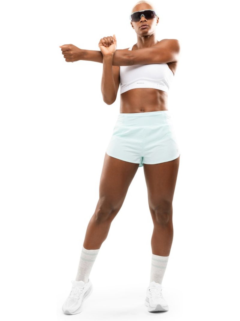 Pantalón corto doble capa running mujer fitness mujer alloy mint Verde - Kiabi