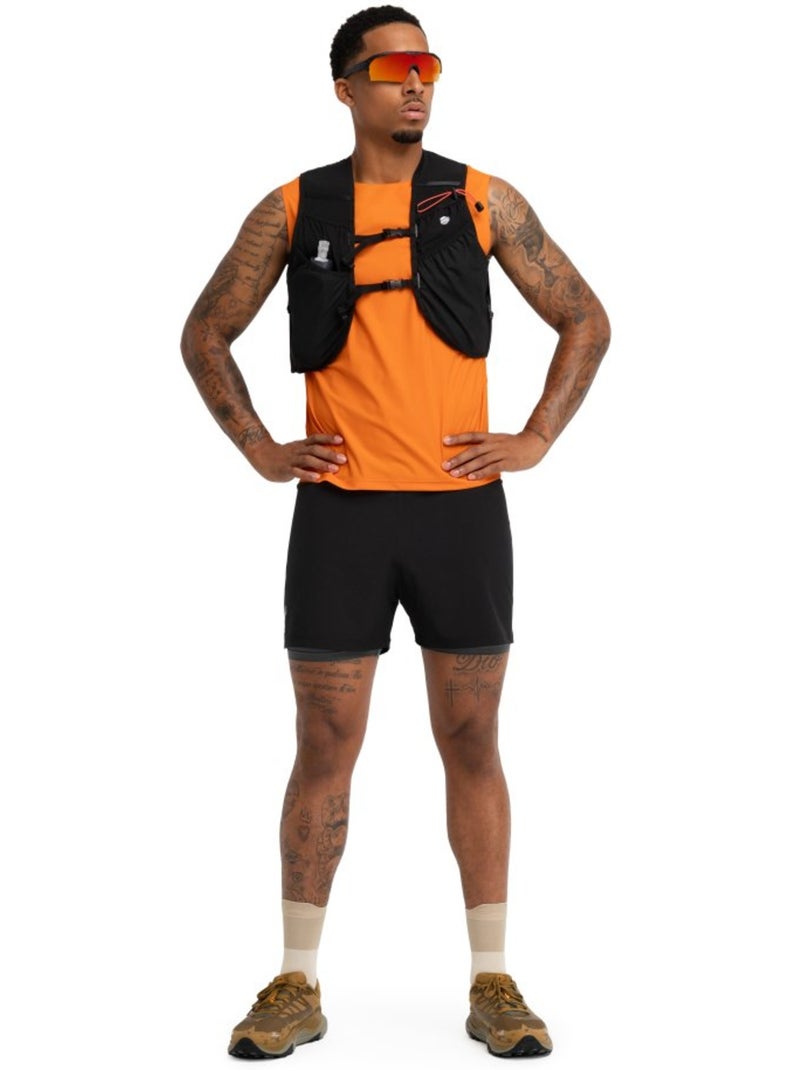 Pantalón corto doble capa trail running hombre senderismo hombre overland Negro - Kiabi