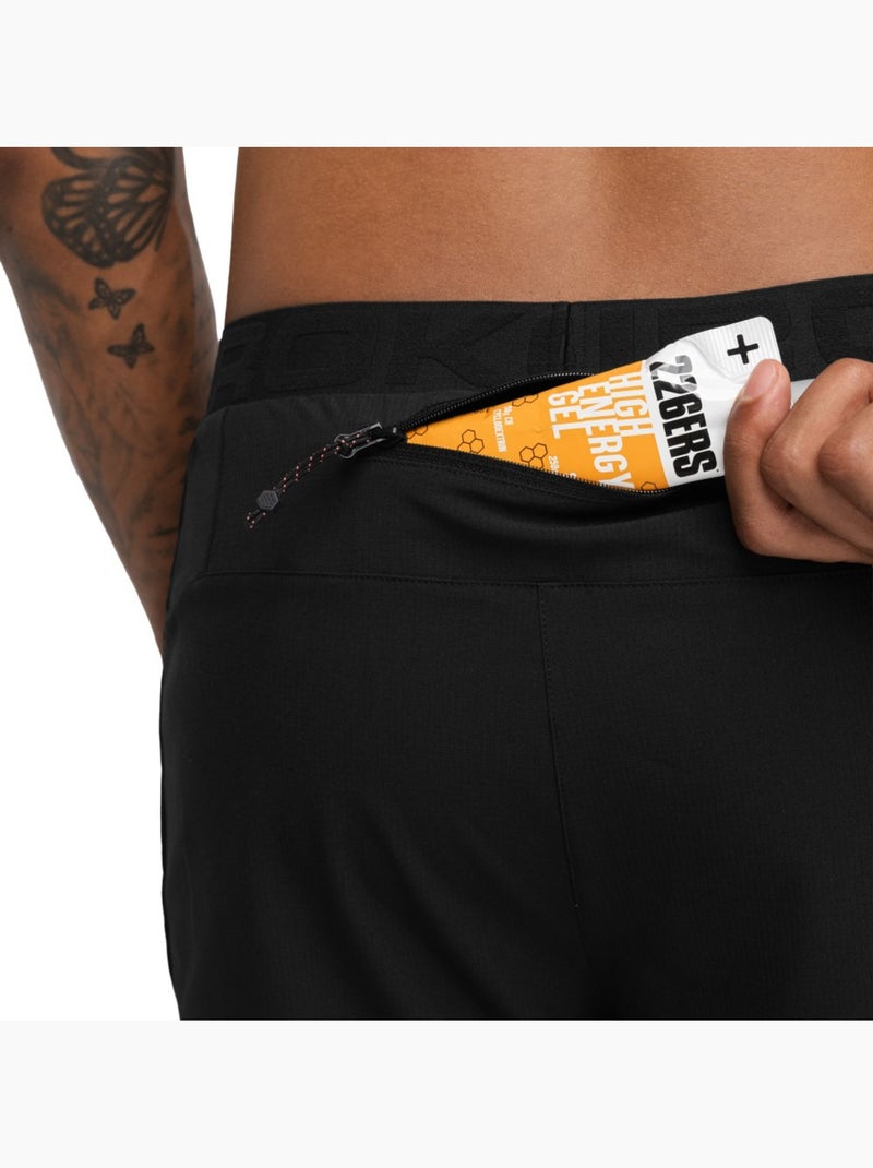 Pantalón corto doble capa trail running hombre senderismo hombre overland Negro - Kiabi