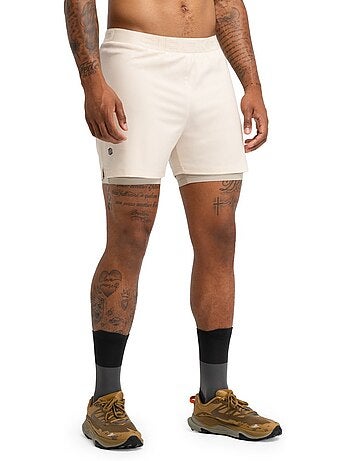 Pantalón corto doble capa trail running hombre senderismo hombre overland stone