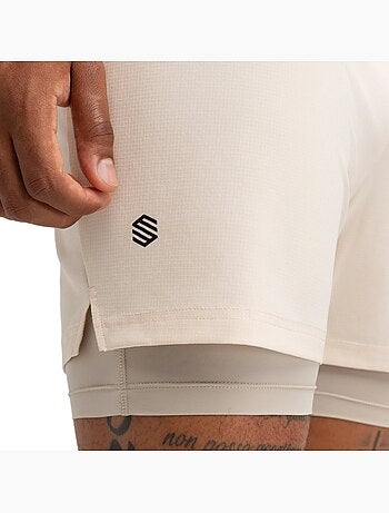 Pantalón corto doble capa trail running hombre senderismo hombre overland stone