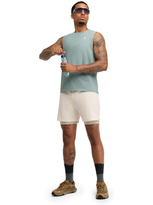Pantalón corto doble capa trail running hombre senderismo hombre overland stone - Kiabi