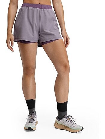 Pantalón corto doble capa trail running mujer senderismo mujer araroa lilac