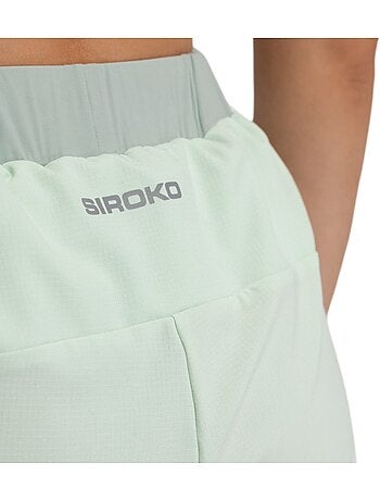 Pantalón corto doble capa trail running mujer senderismo mujer araroa mint
