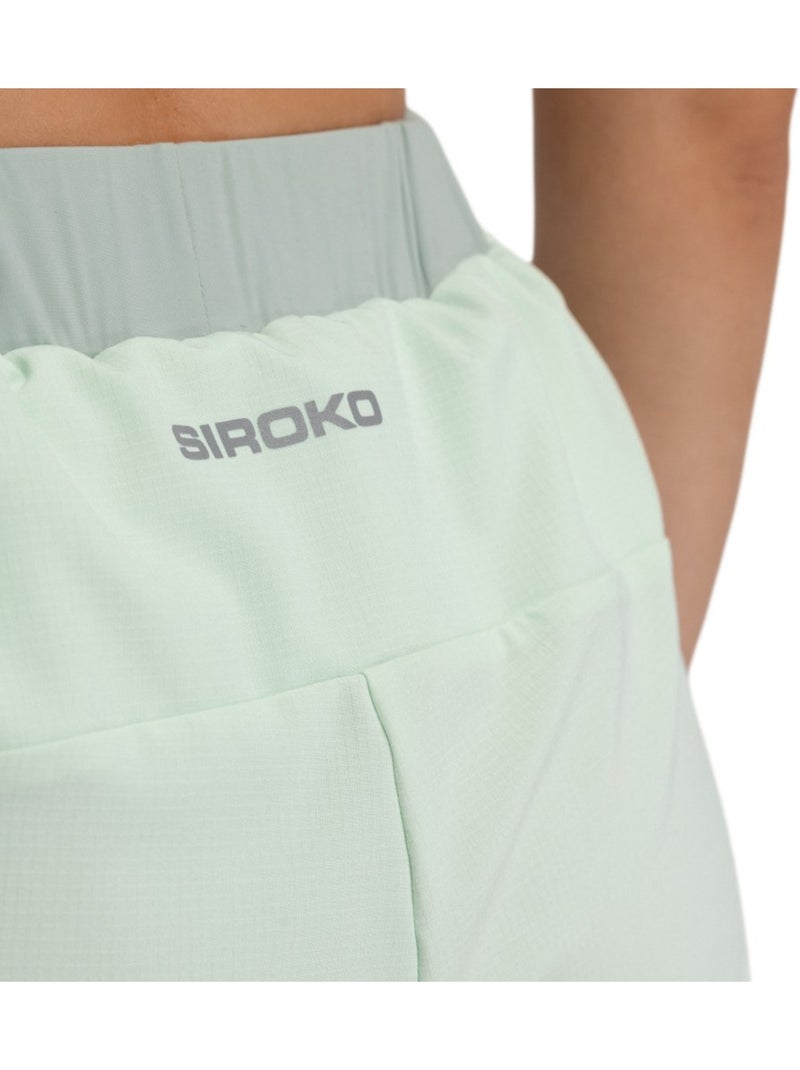 Pantalón corto doble capa trail running mujer senderismo mujer araroa mint Verde - Kiabi