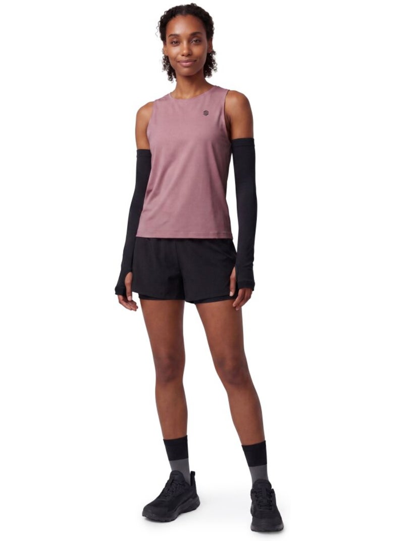 Pantalón corto doble capa trail running mujer senderismo mujer araroa-w Negro - Kiabi