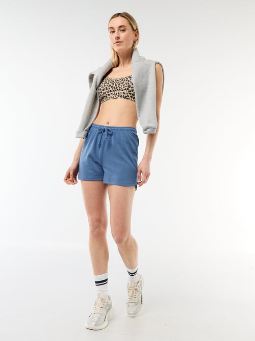 Pantalón corto en algodón liso con cordón - Kiabi