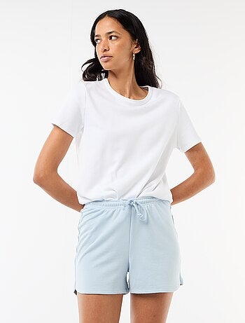 Pantalón corto en algodón liso con cordón