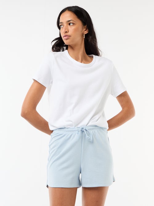 Pantalón corto en algodón liso con cordón - Kiabi