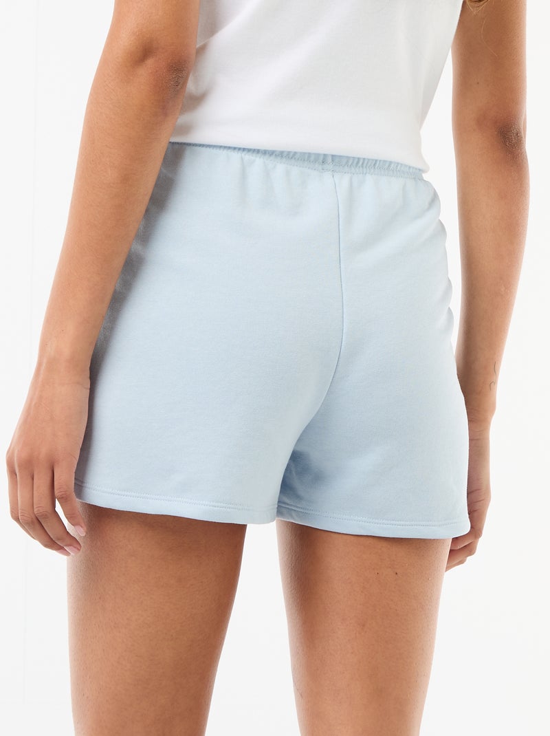 Pantalón corto en algodón liso con cordón Azul - Kiabi