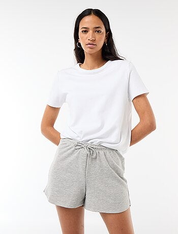 Pantalón corto en algodón liso con cordón