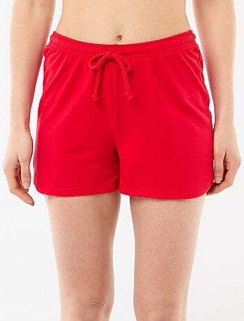 Pantalón corto en algodón liso con cordón