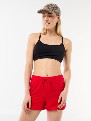 Pantalón corto en algodón liso con cordón