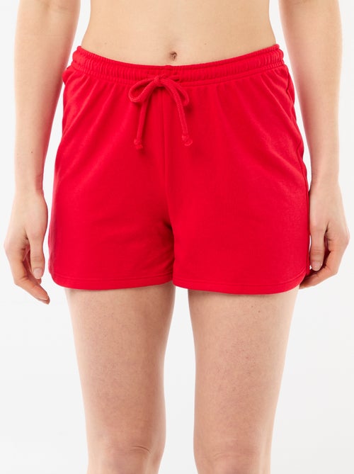 Pantalón corto en algodón liso con cordón - Kiabi