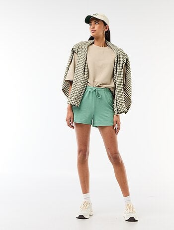 Pantalón corto en algodón liso con cordón