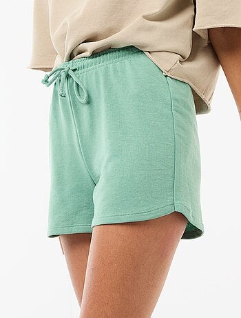 Pantalón corto en algodón liso con cordón