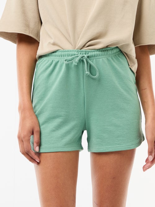 Pantalón corto en algodón liso con cordón - Kiabi