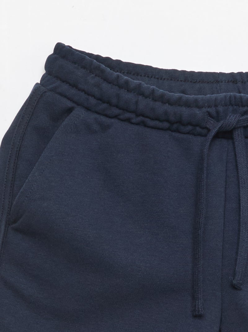 Pantalón corto en felpa liso Azul - Kiabi