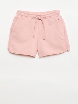 Pantalón corto en felpa liso