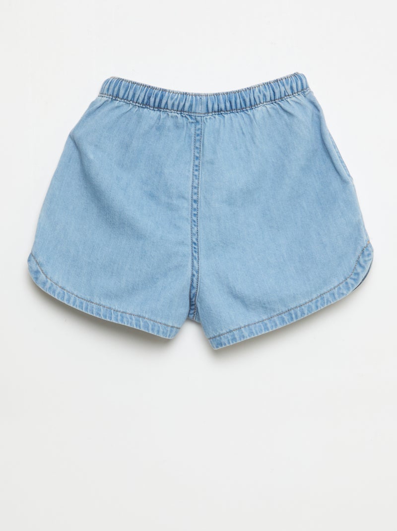 Pantalón corto en twill liso Azul - Kiabi