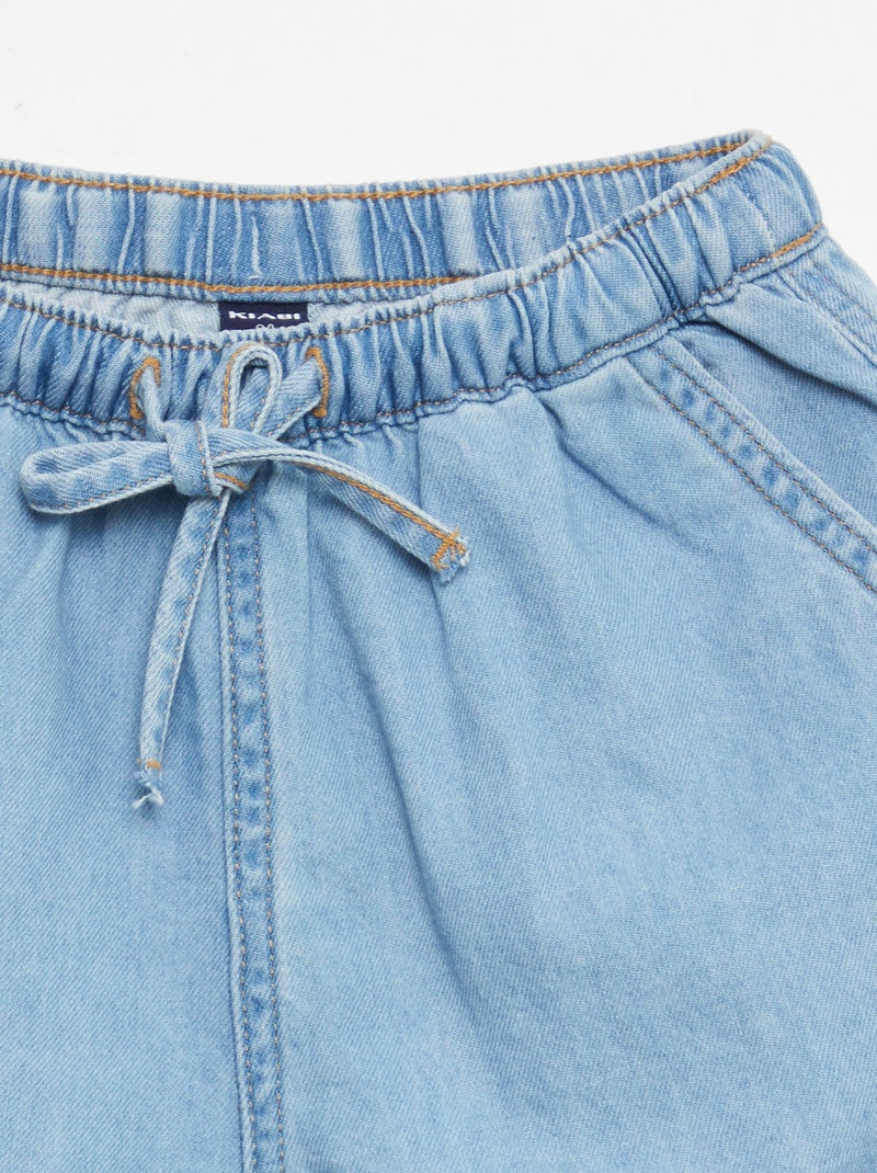 Pantalón corto en twill liso Azul - Kiabi
