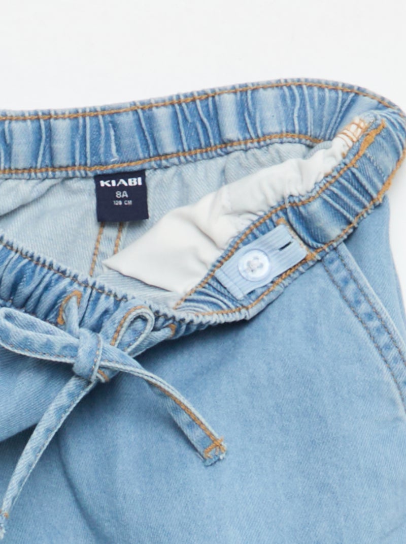 Pantalón corto en twill liso Azul - Kiabi