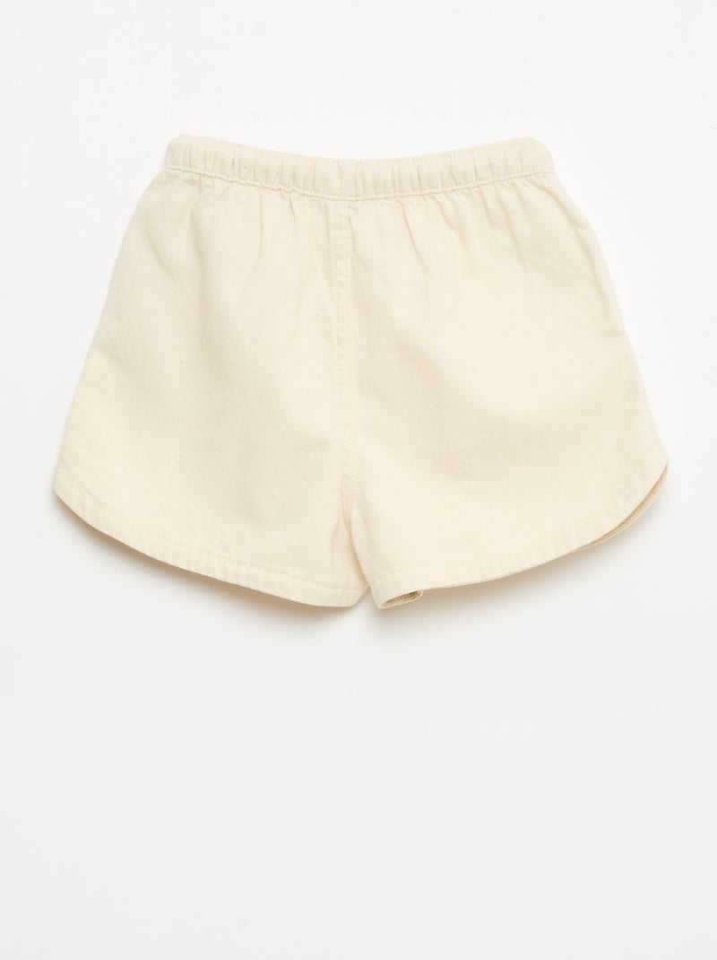 Pantalón corto en twill liso Blanco - Kiabi