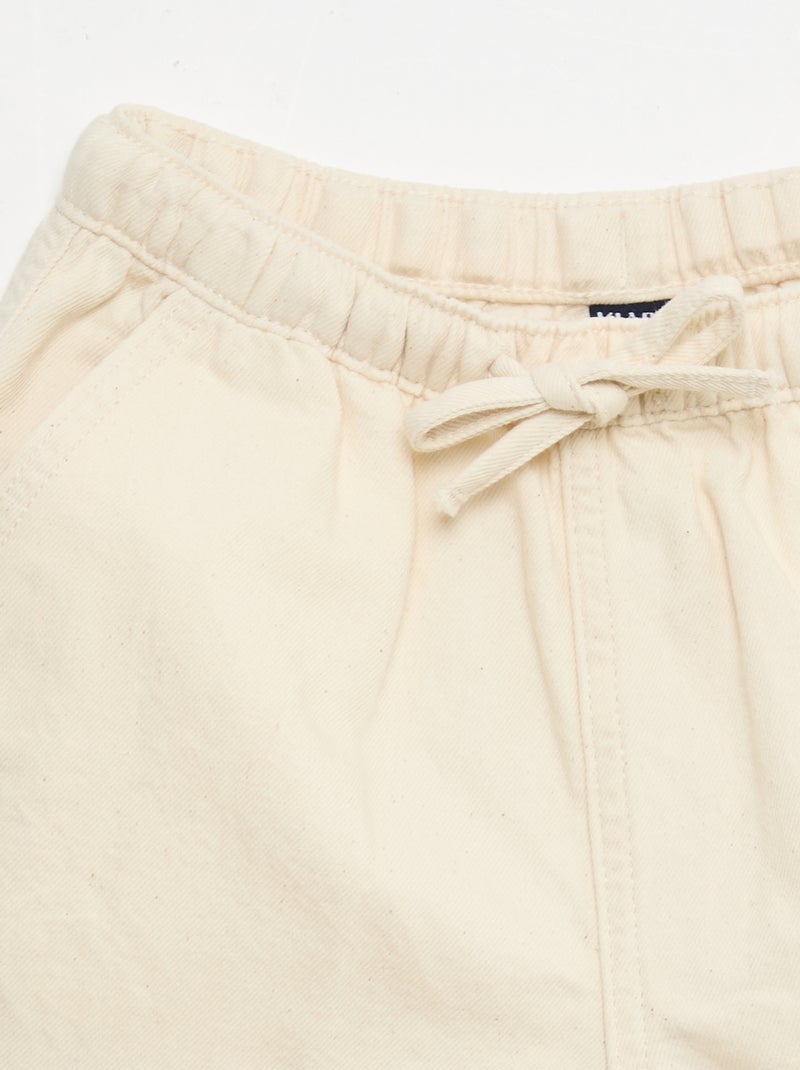 Pantalón corto en twill liso Blanco - Kiabi