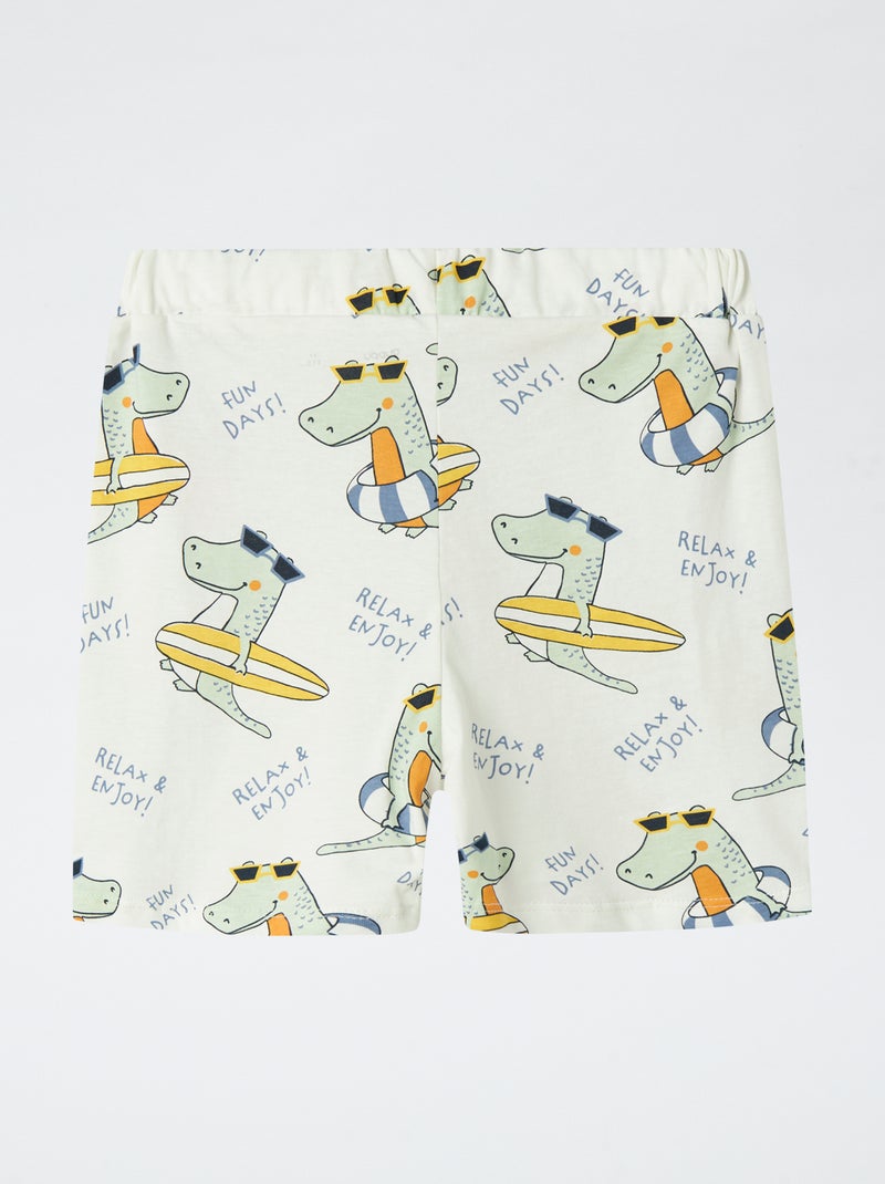 Pantalón corto estampado de dinosaurio 'Guppy' BLANCO - Kiabi