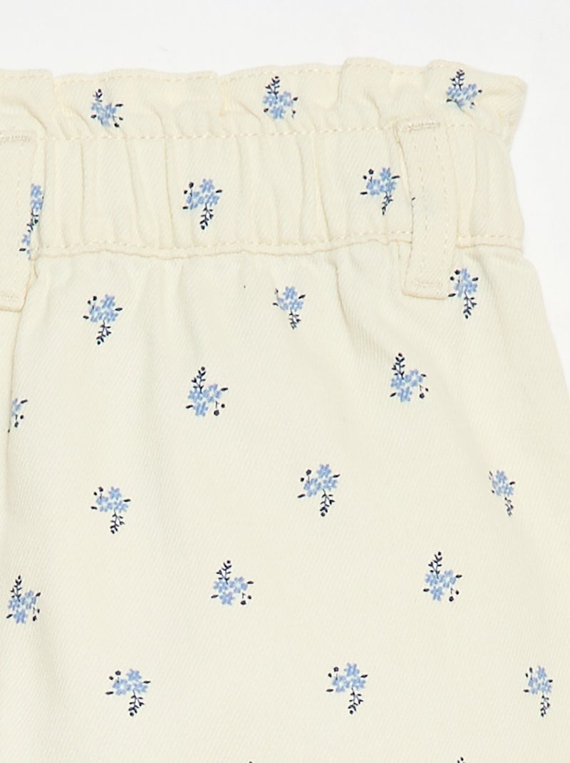 Pantalón corto estampado integral en algodón Beige - Kiabi