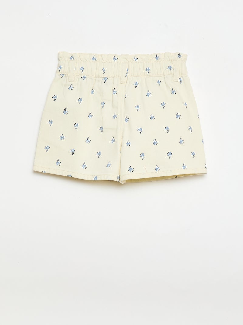 Pantalón corto estampado integral en algodón Beige - Kiabi