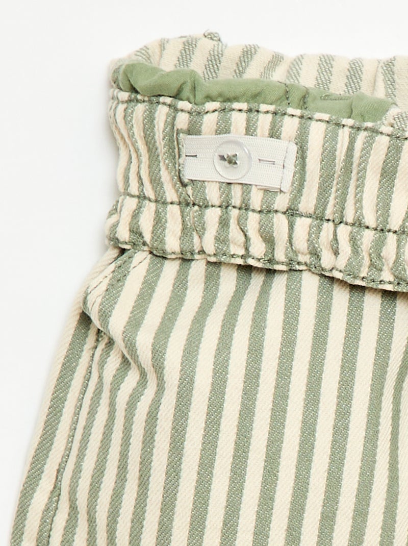 Pantalón corto estampado integral en algodón Kaki - Kiabi