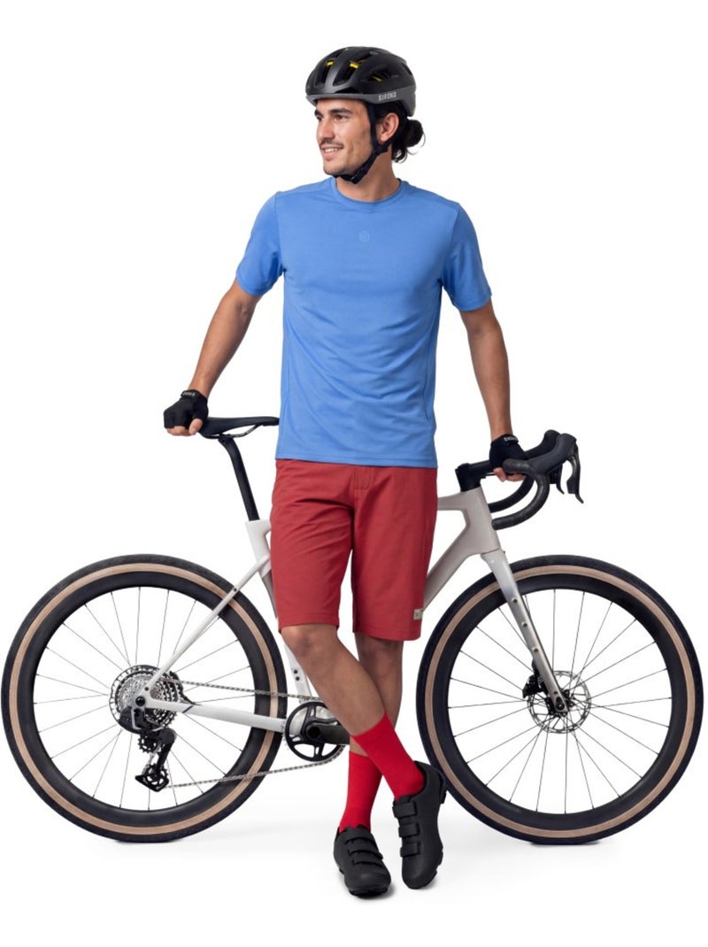 Pantalón corto gravel hombre ciclismo hombre block Rojo - Kiabi