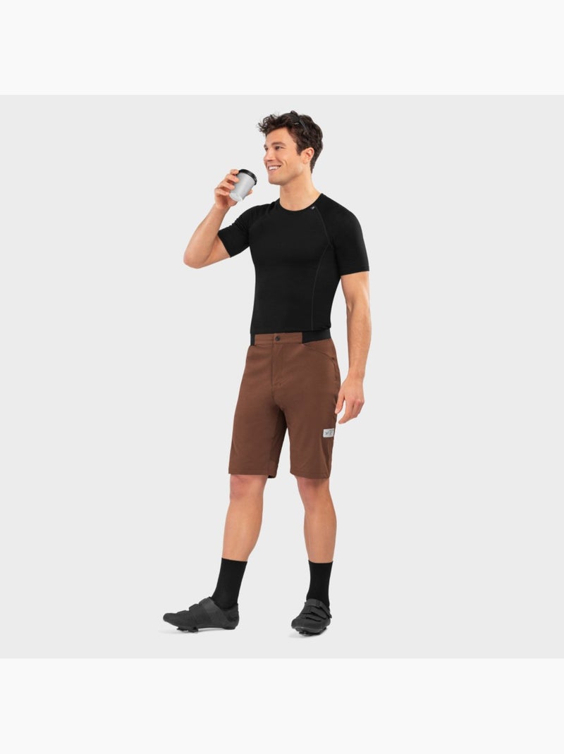 Pantalón corto gravel hombre ciclismo hombre valley Marrón - Kiabi
