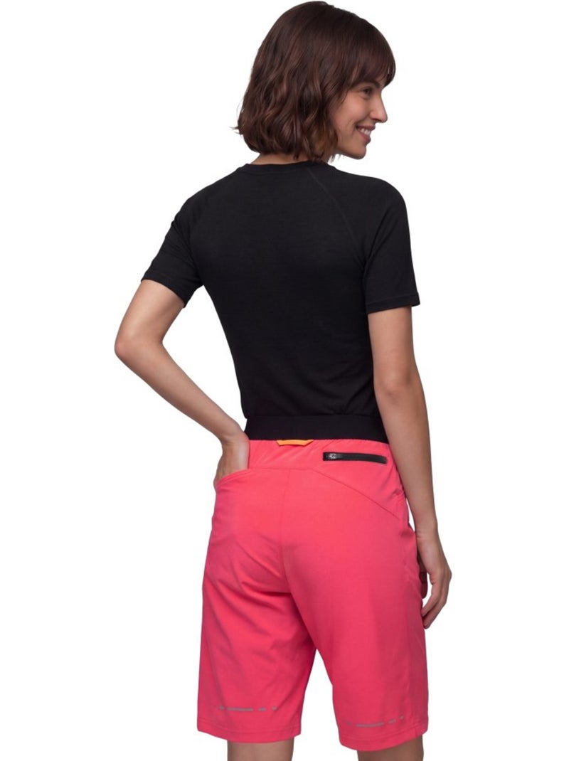 Pantalón corto gravel mujer ciclismo mujer lemur-w Rojo - Kiabi