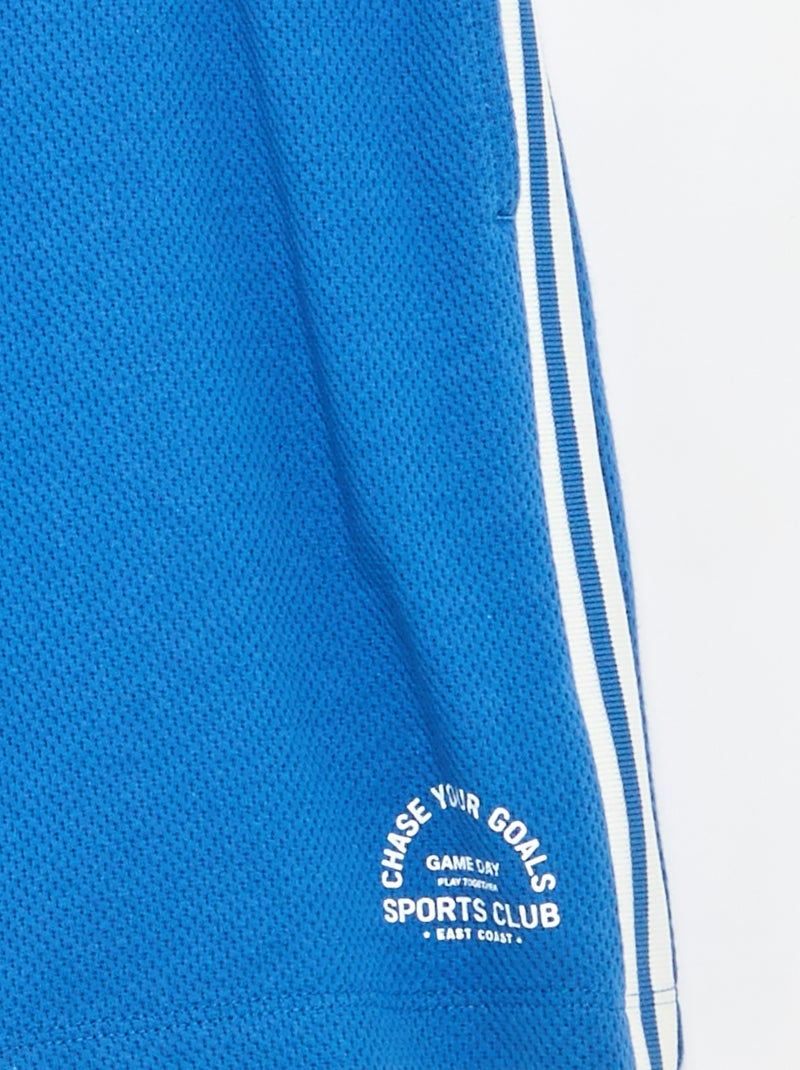 Pantalón corto holgado con líneas contrastadas en los laterales Azul - Kiabi