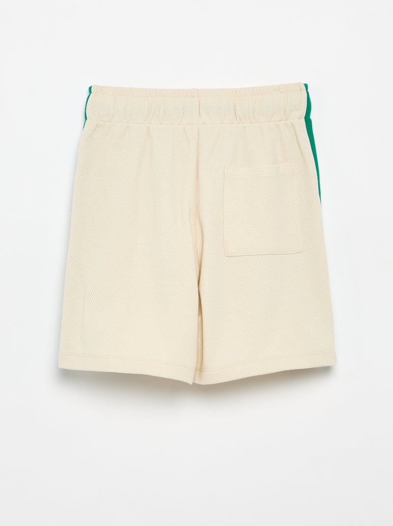 Pantalón corto holgado con líneas contrastadas en los laterales Beige - Kiabi