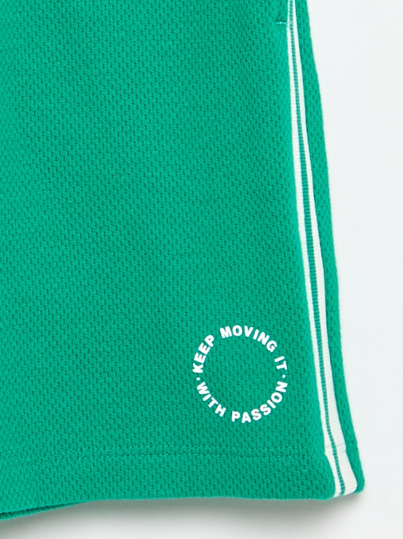 Pantalón corto holgado con líneas contrastadas en los laterales Verde - Kiabi