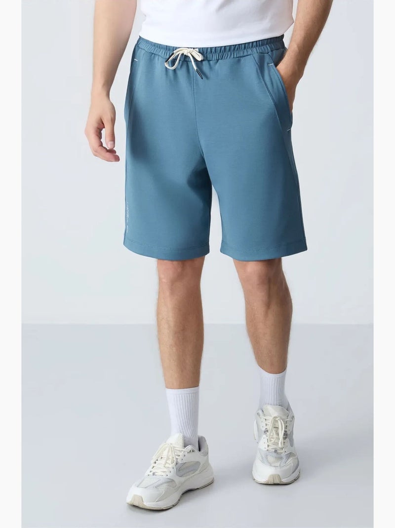 Pantalón corto jogging mezcla de algodón tommy Azul zafiro - Kiabi