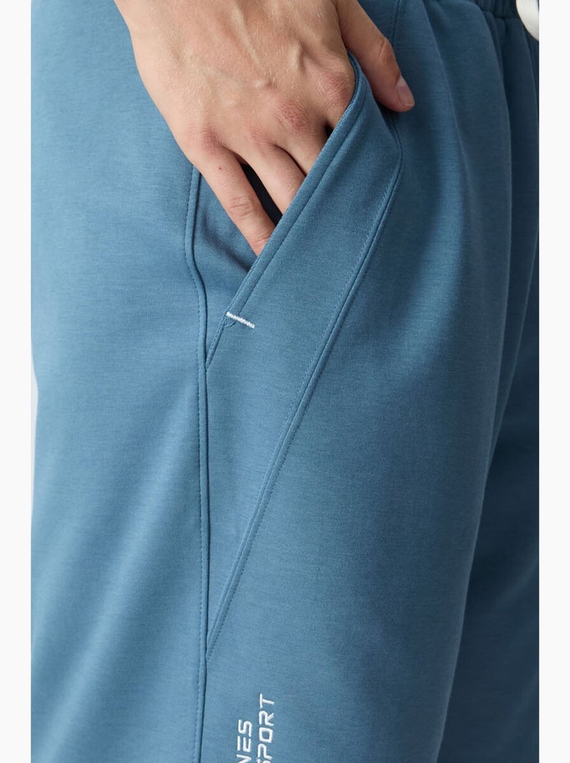Pantalón corto jogging mezcla de algodón tommy Azul zafiro - Kiabi